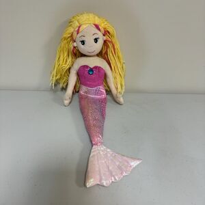 Aurora Sea Sparkle Mermaid Doll Plush Stuffed Animal Toy Blonde Pink Shimmer